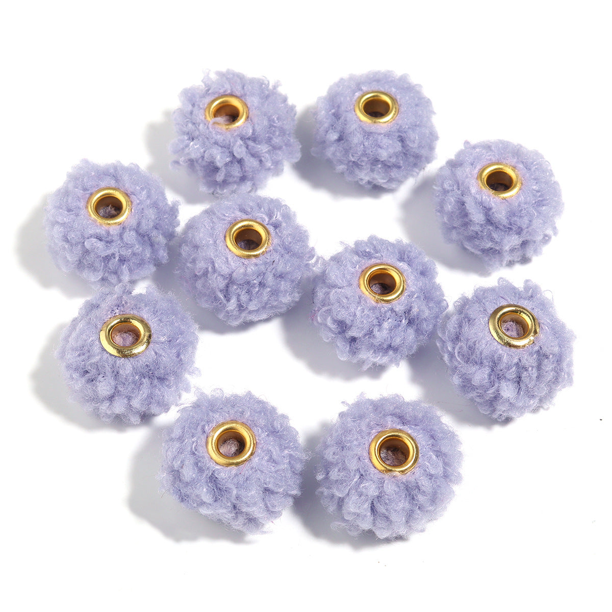 Wholesale 10pcs Colorful Fuzzy Spacer Beads